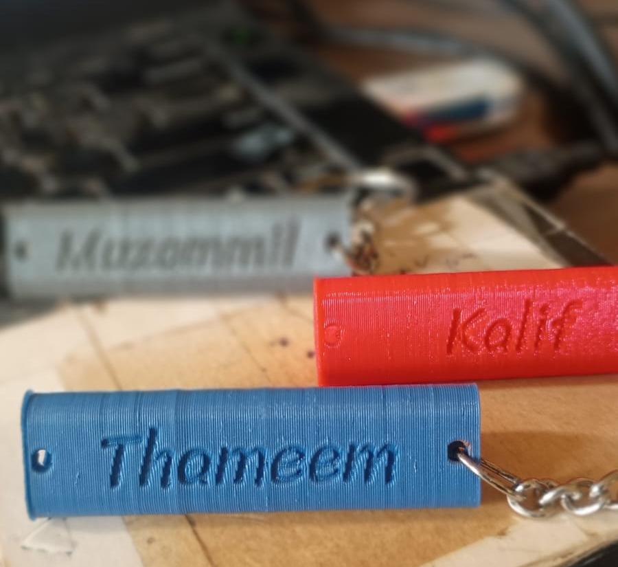 3 Side Name Tag - Keychain